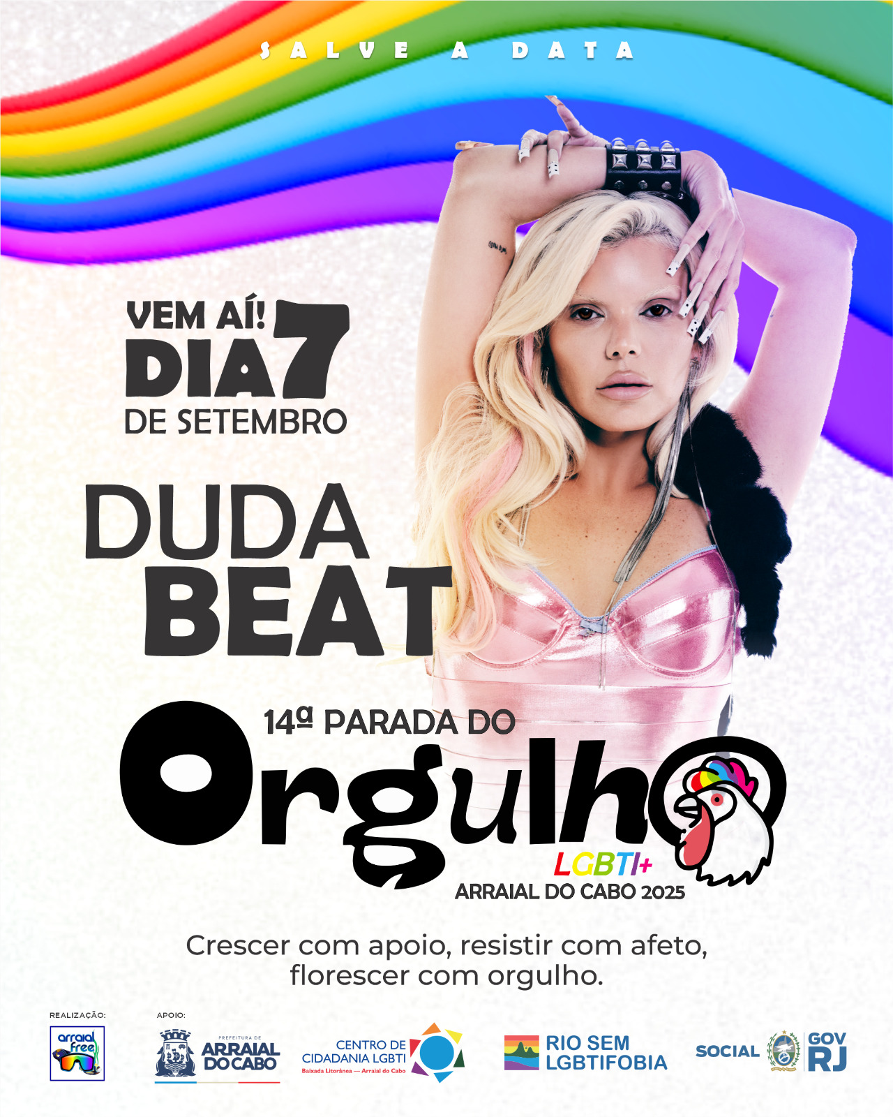 Duda Beat é atração confirmada na 14ª Parada do Orgulho LGBTI+ de Arraial do Cabo