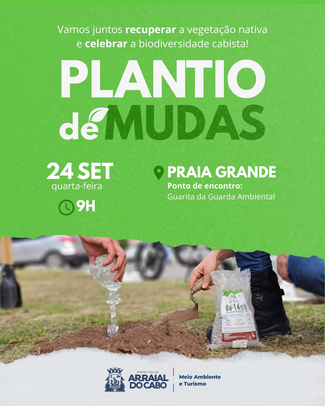 Arraial realiza plantio de mudas para recuperação da vegetação nativa